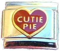 Italian Charms - Fits Nomination - Enamel - CUTIE PIE IN RED HEART